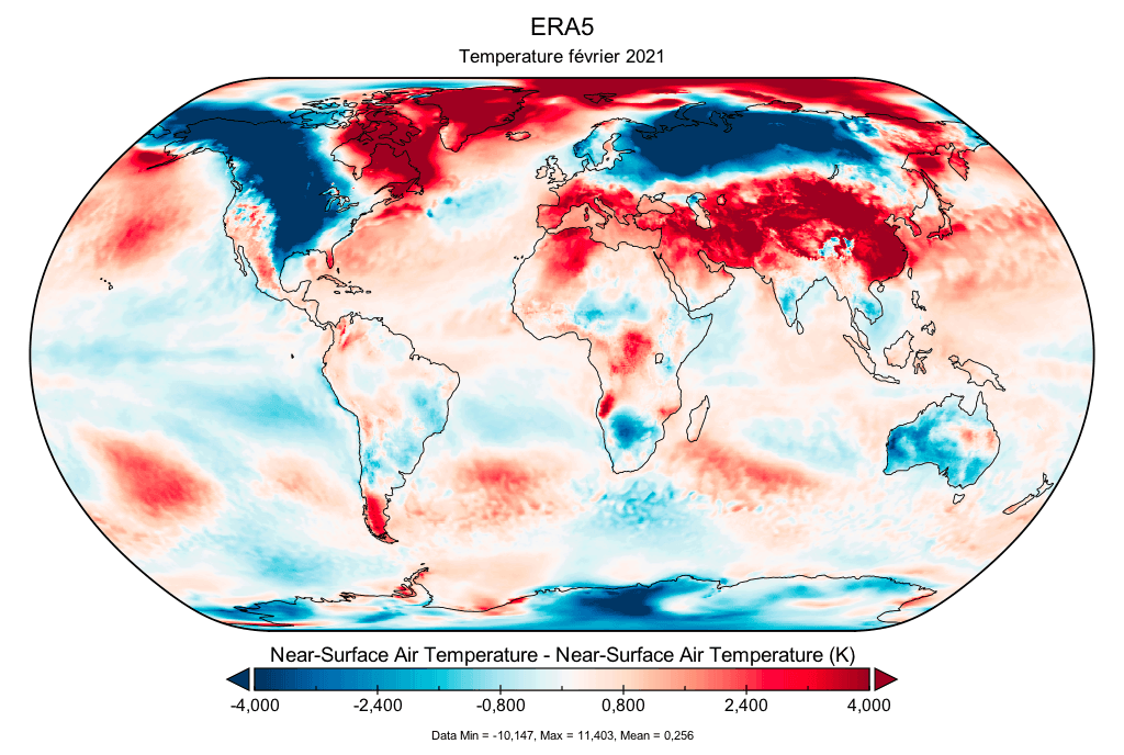 map février 2021 ERA5