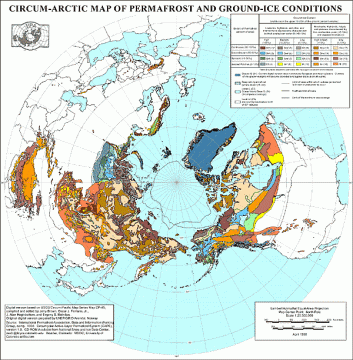 Carte du permafrost (source : NSIDC)