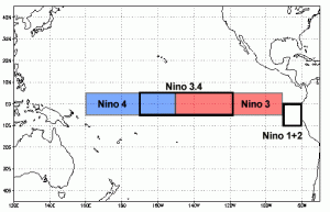 Régions El Niño (source : NOAA)